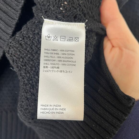 Cleobella Black Cotton Slouchy Long Sleeve Sweater sz M Boho Minimalist Ballet - Picture 3 of 8